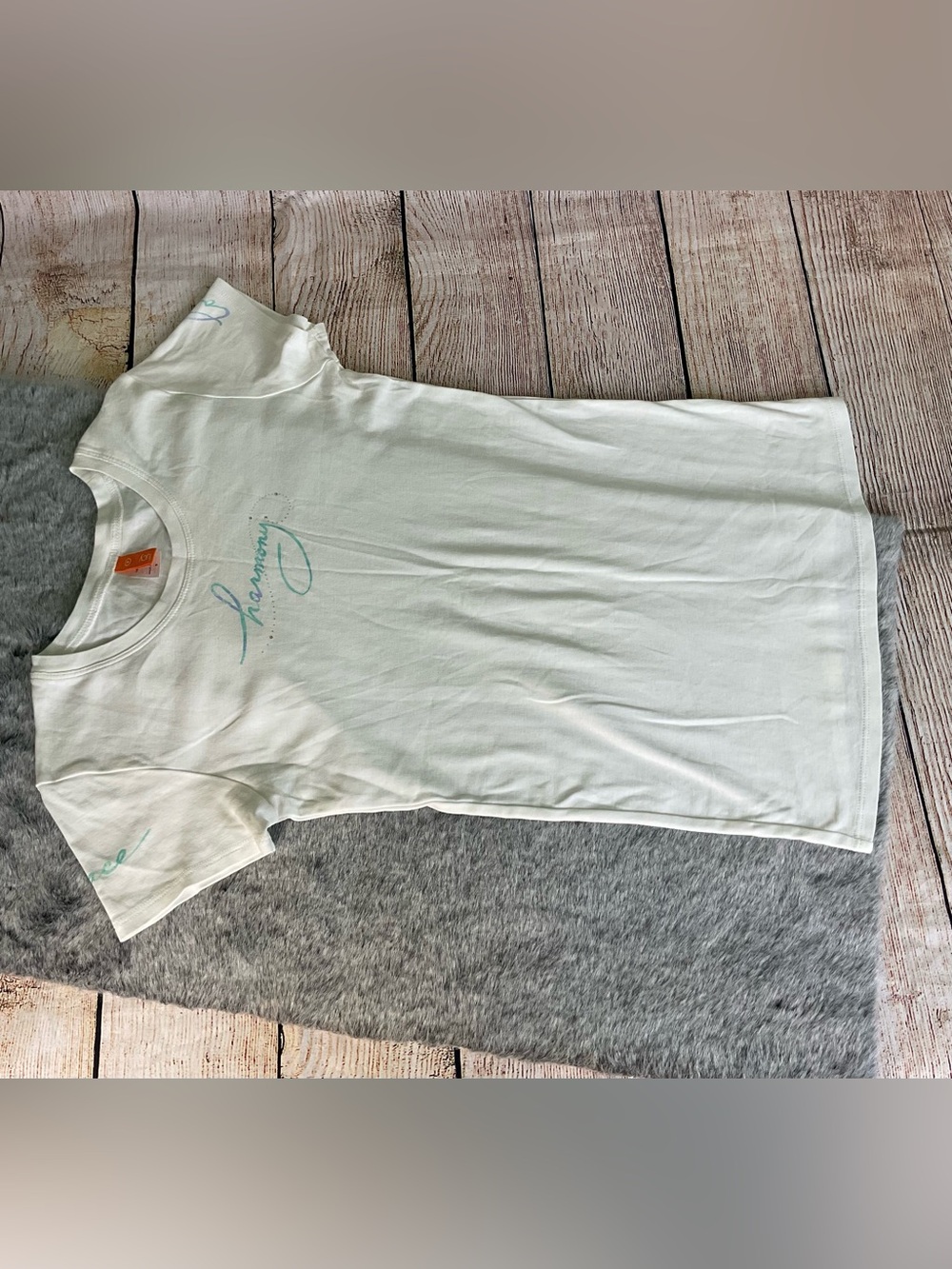 Lucy Short Sleeve White Tee Size S
